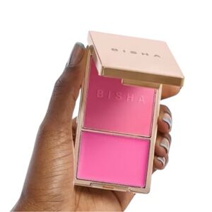 Bisha Essential Duo Cream Blush Powder Blush Set in Dubai Colorway Bright Pink